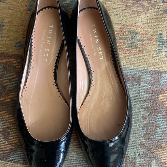 Simona Barbieri Twin-Set Black Patent  flats - Picture 2 of 5